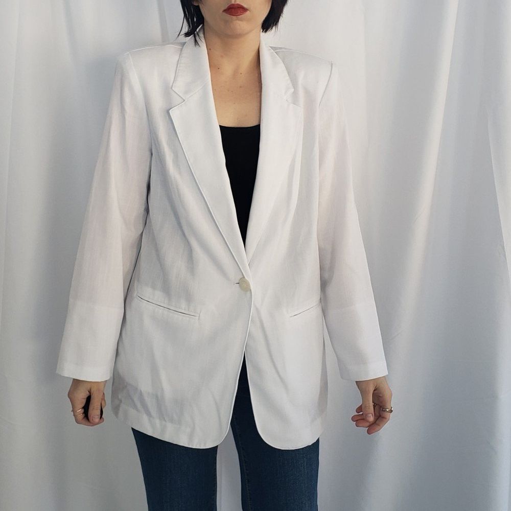90s Sag Harbor‎ White Unlined Blazer